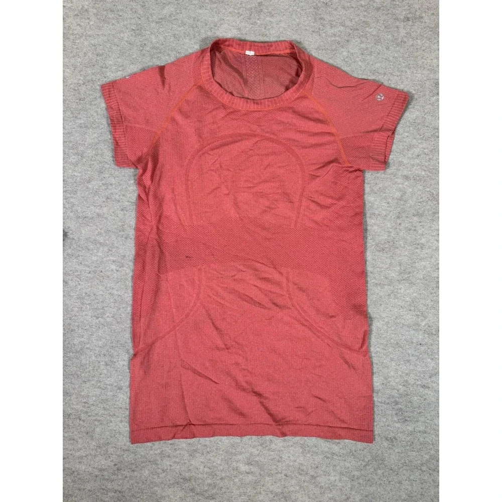Lululemon Swiftly Tech Shirt Womens 6 Pink Seamless Short Sleeve Run Yoga Top